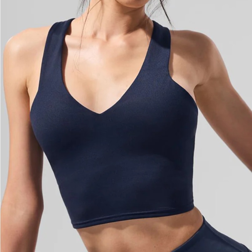 Alo Airbrush Real Bra Tank Navy